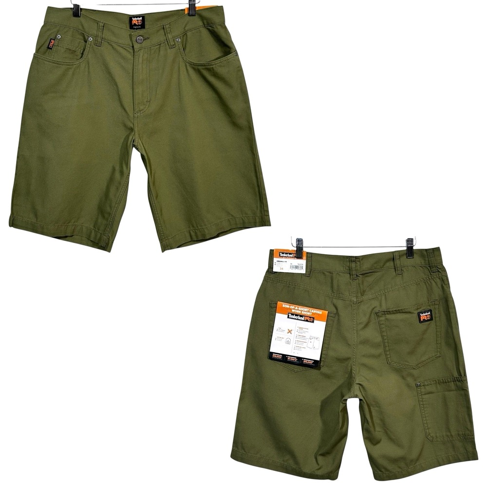 Timberland PRO Men's Canvas‎ Work Shorts 32x11" Olive Tool and Utility Pockets